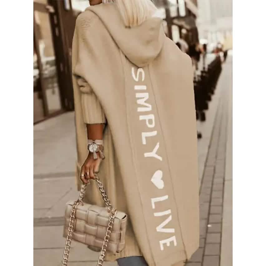 Women's Cardigan Knitted Letter Personalized Stylish Casual Long Sleeve