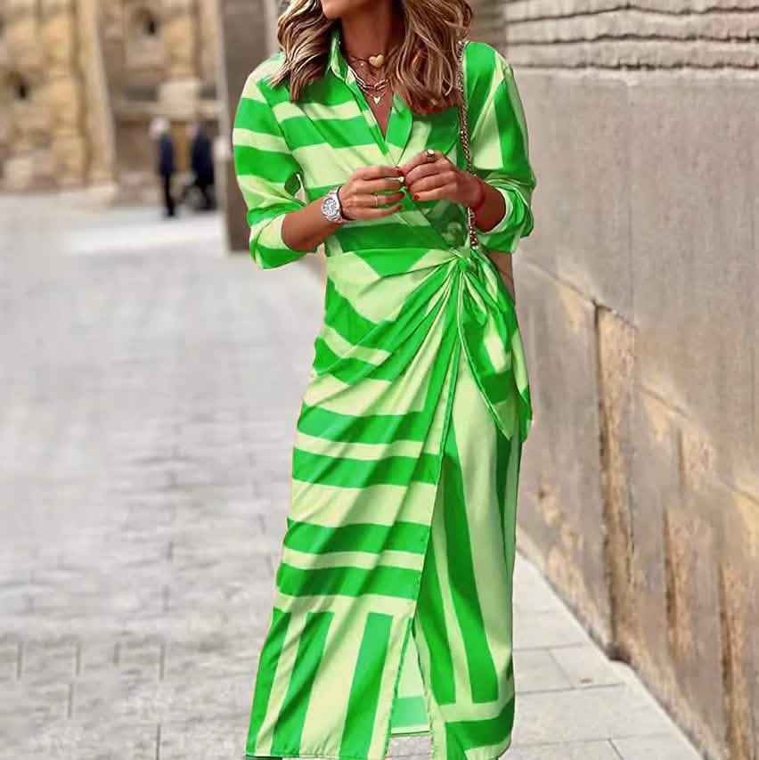 Women's Casual Boho Long Shirt Dress