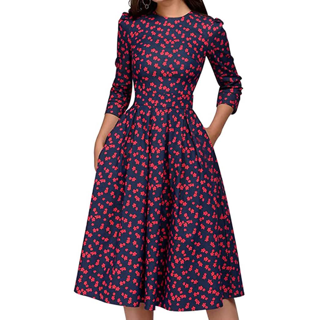 Women's Floral Vintage Dress