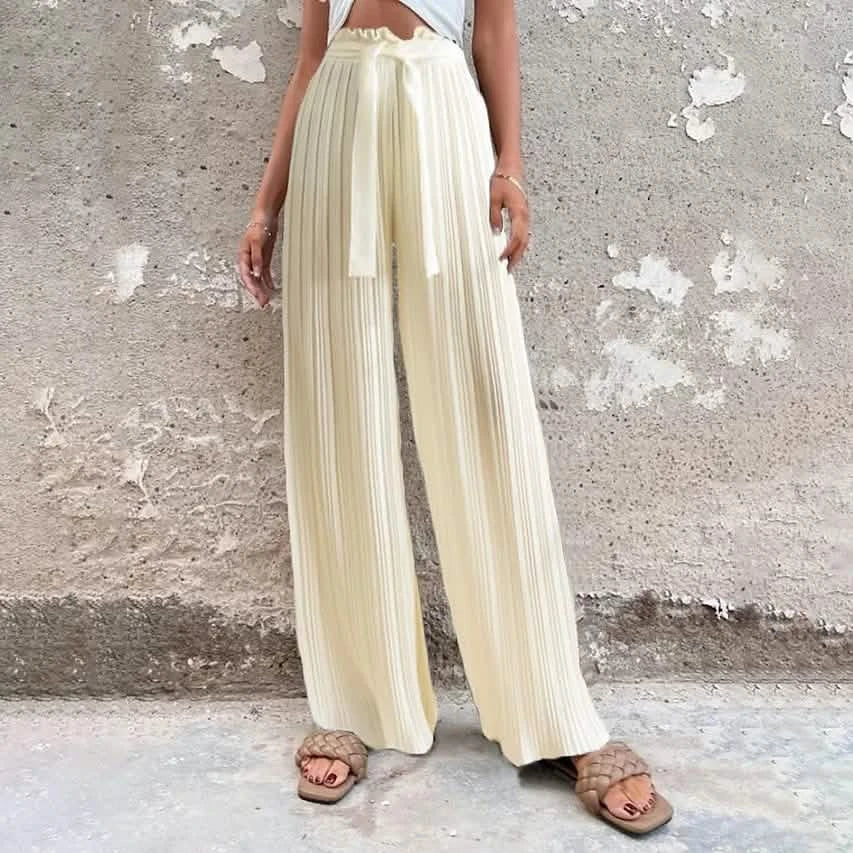 Women's High-Waisted Straight-Leg Strappy Pants