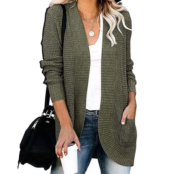 Women's Long Sleeve Knit Cardigan Sweater