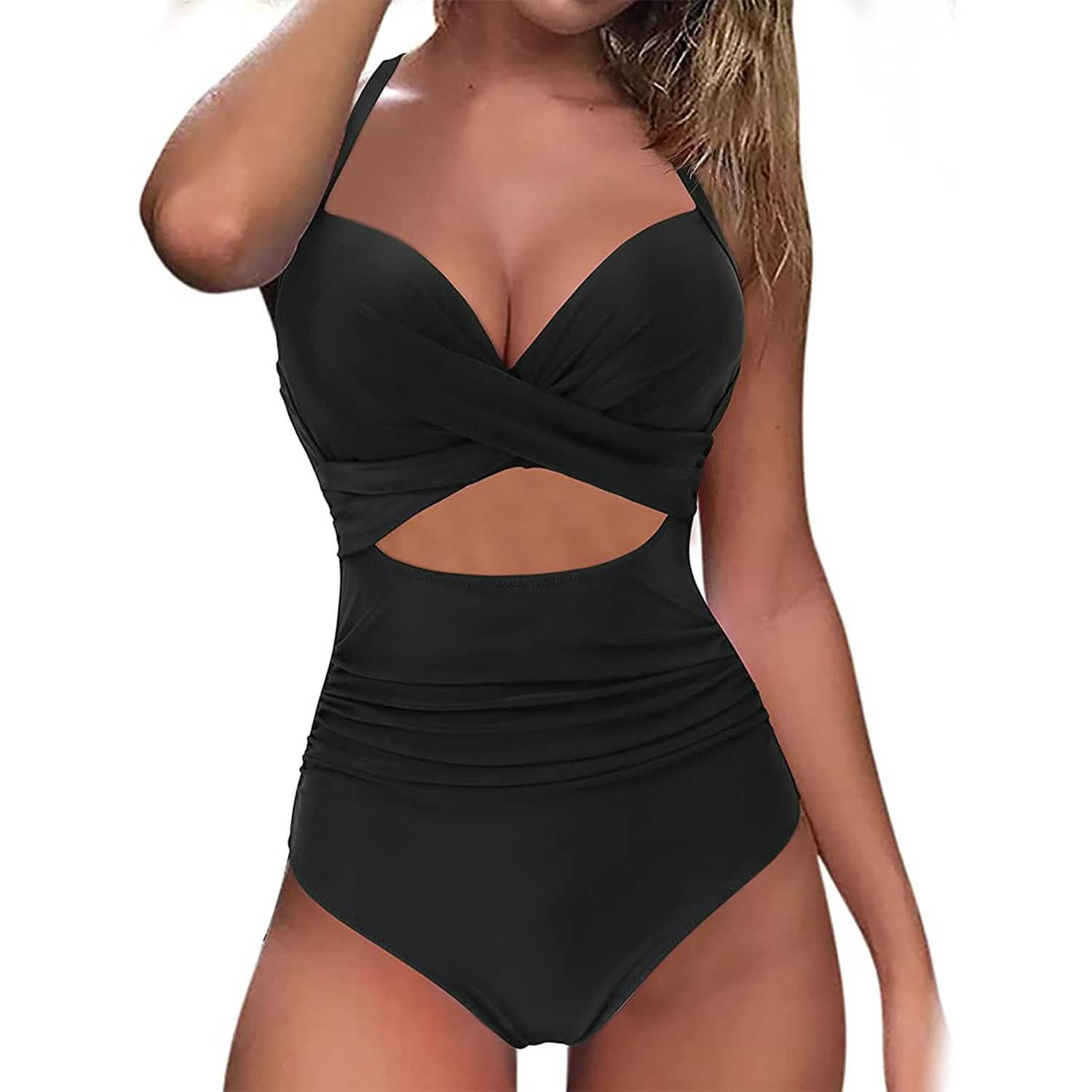 Women's One Piece High Waist Swimwear Tummy Control Cutout