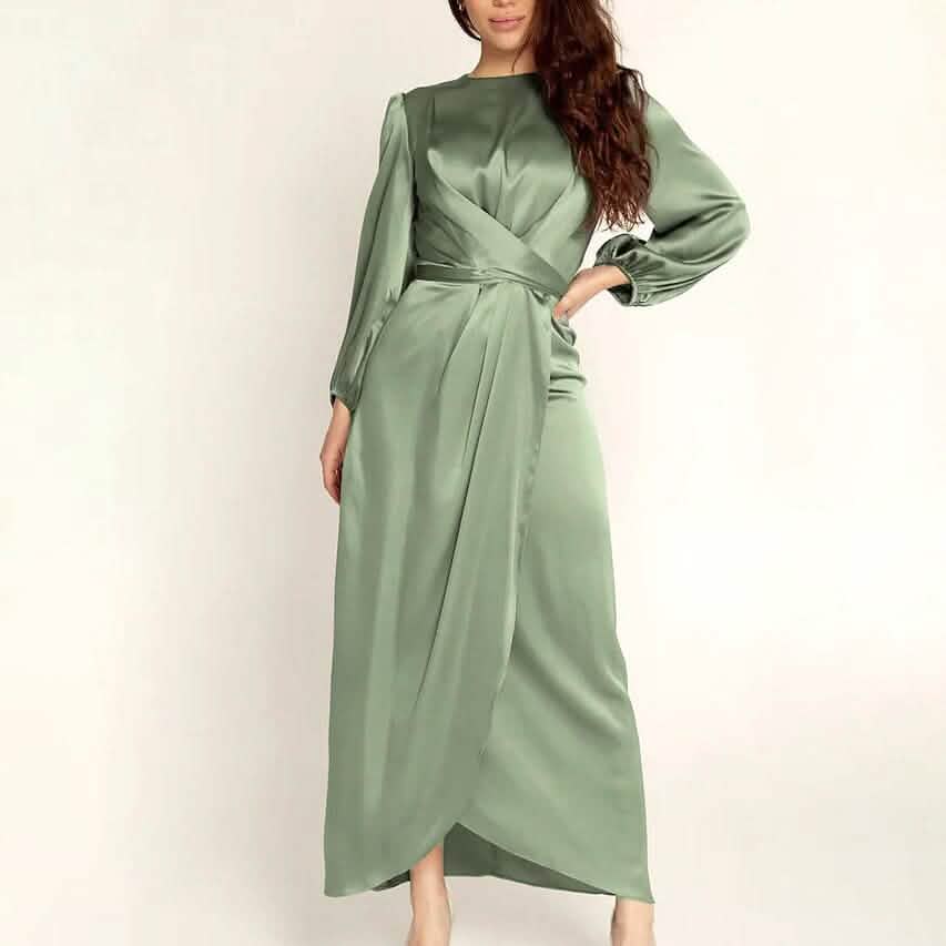 Women's Satin Swing Maxi Dress