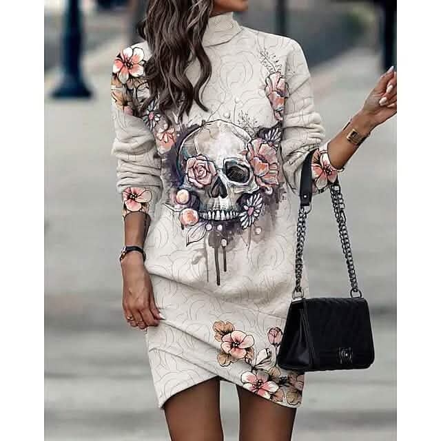 Women's Turtleneck Sweatshirt Dress