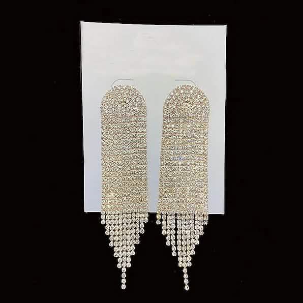 Women's White Drop Fringe Earrings