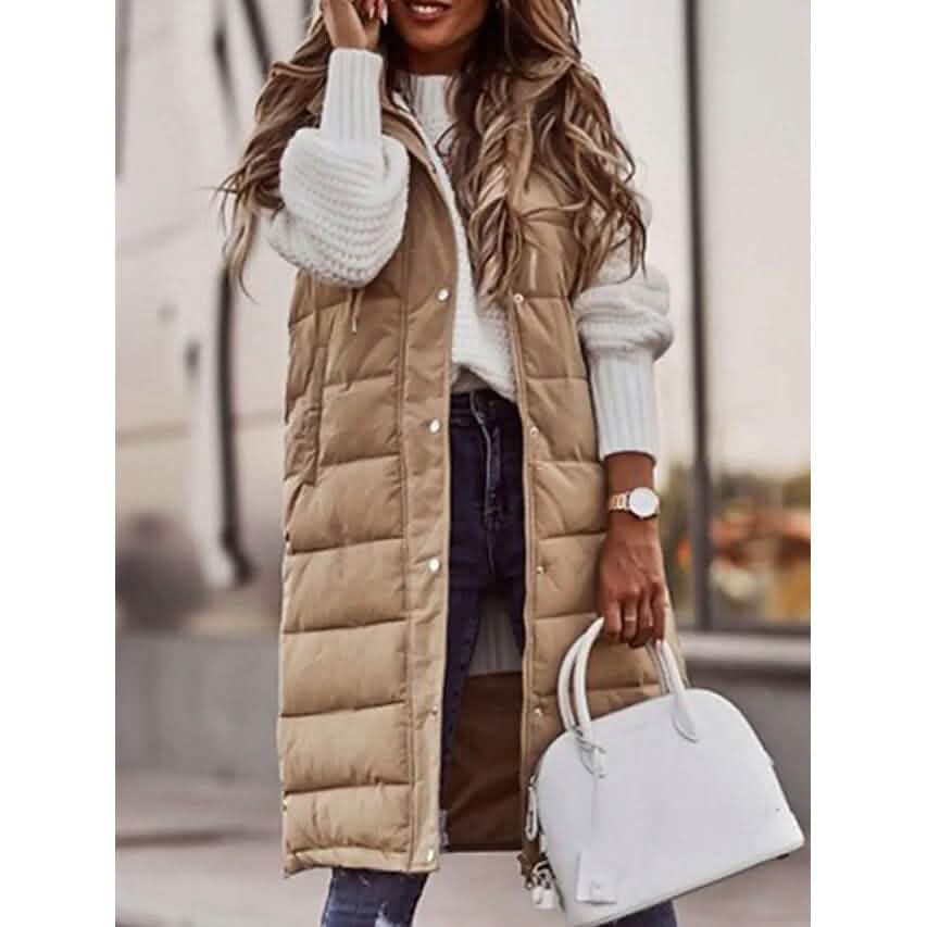 Women's Winter Jacket Vest Long Coat Regular Fit