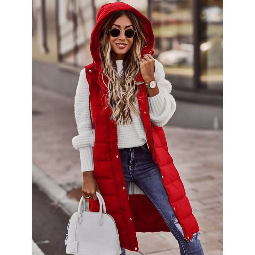 Women's Winter Jacket Vest Long Coat Regular Fit