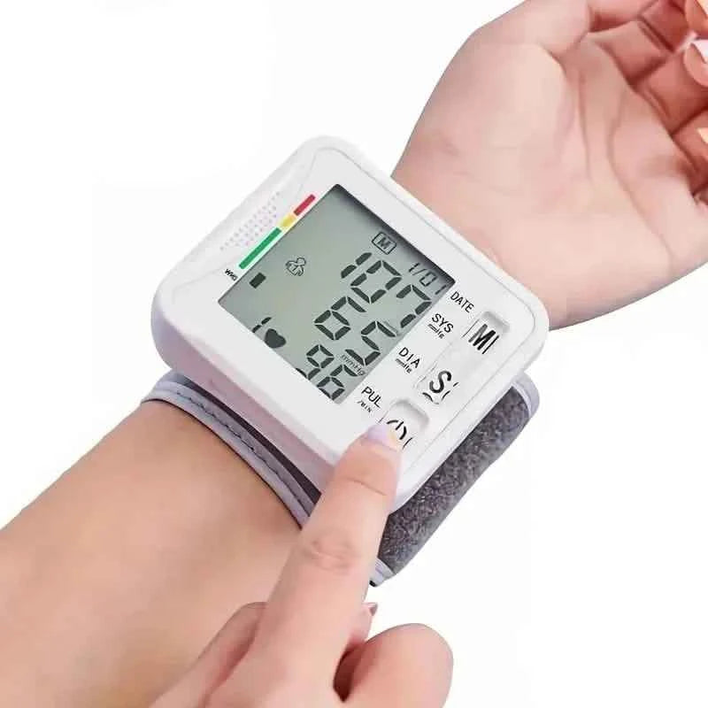 Wrist Blood Pressure Monitor with LCD Display, Adjustable Cuff with Irregular Heartbeat Detection