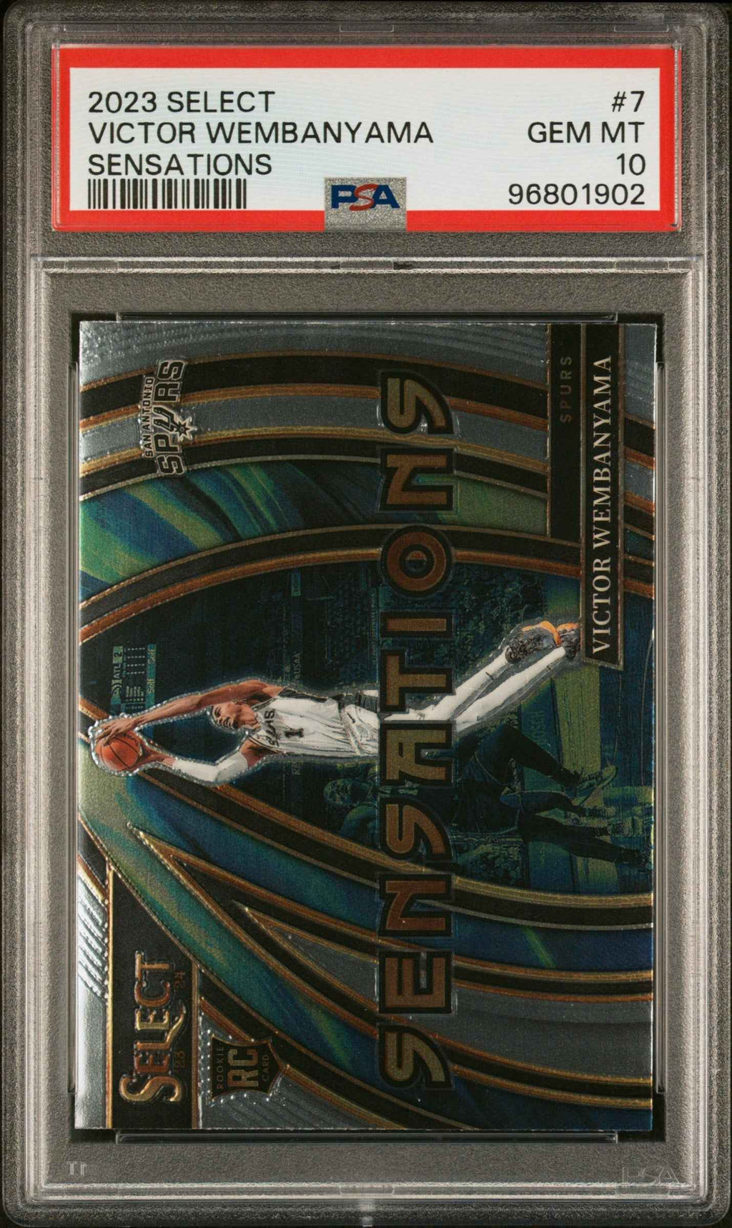 Graded 2023 Panini Select Victor Wembanyama #7 Sensations Rookie RC Basketball Card PSA 10 Gem Mint