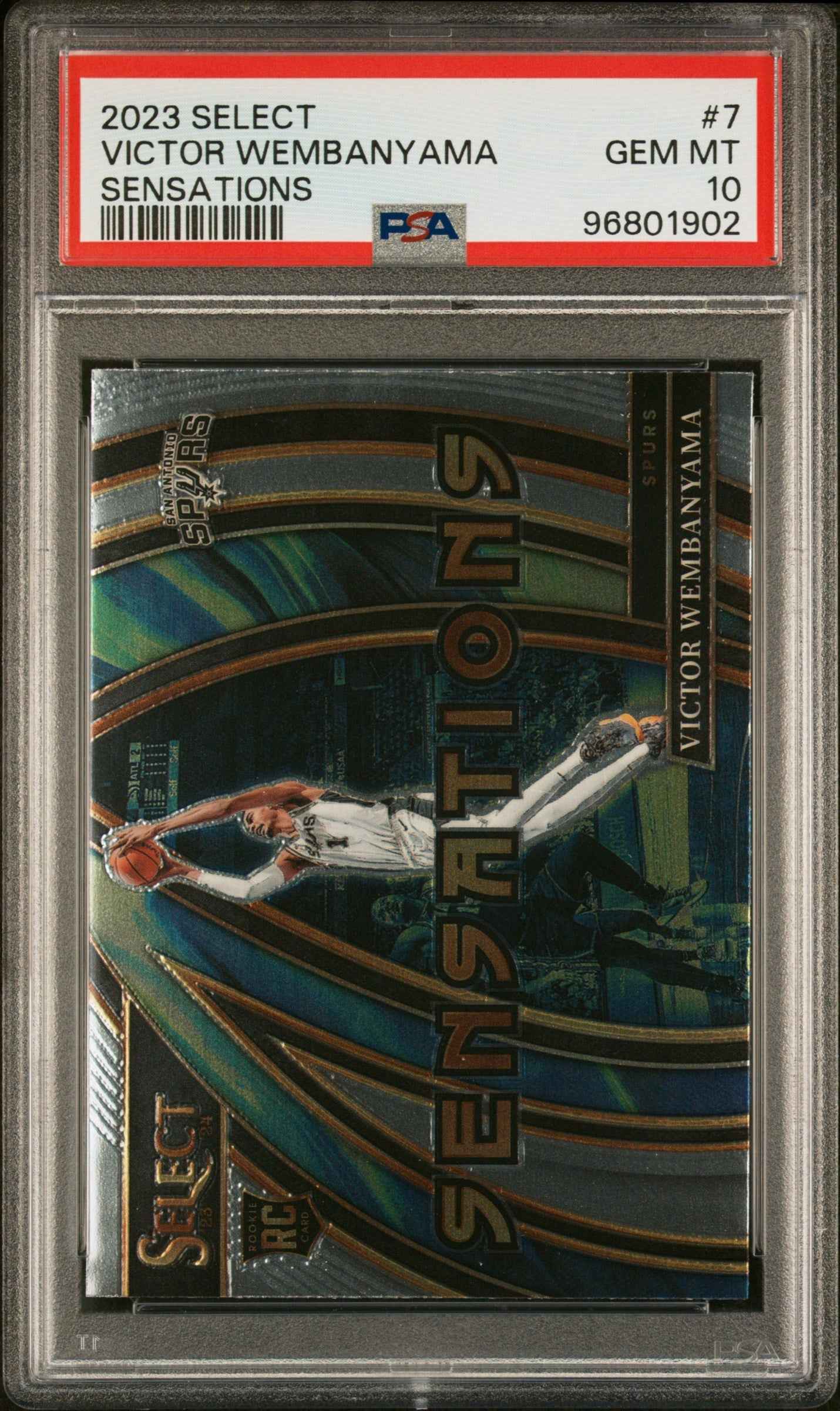 Graded 2023 Panini Select Victor Wembanyama #7 Sensations Rookie RC Basketball Card PSA 10 Gem Mint