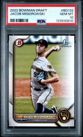 Graded 2022 Topps Bowman Draft Jacob Misiorowski #BD132 Rookie RC Baseball Card PSA 10 Gem Mint