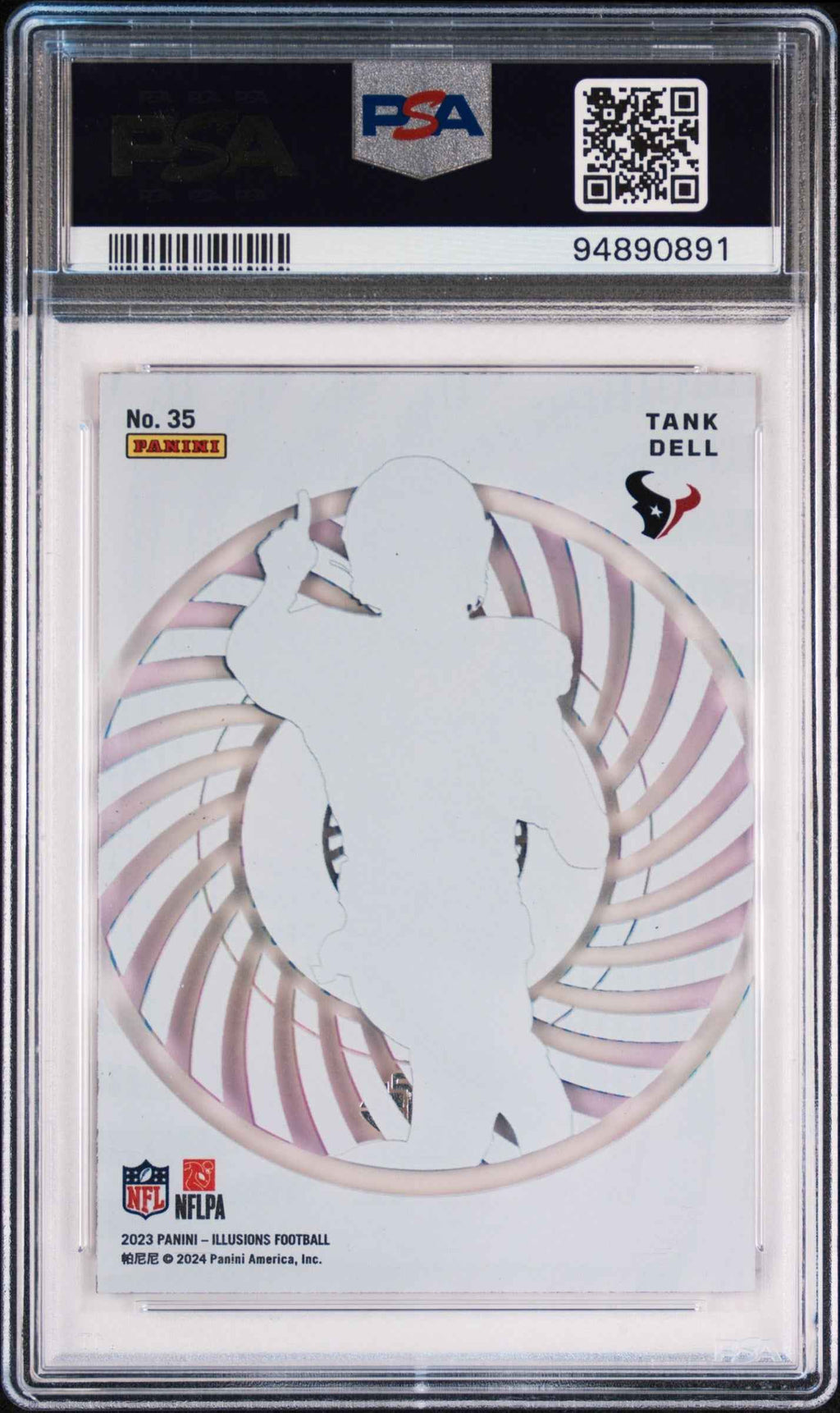 Graded 2023 Panini Illusions Tank Dell #35 Mystique Mosiac Rookie RC Football Card PSA 10 Gem Mint