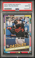 Graded 2023 Topps 582 Monty Adley Rutschman #14 Rookie RC Baseball Card PSA 10 Gem Mint