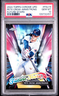 Graded 2024 Topps Chrome Update Pete Crow Armstrong #FSU19 Future Stars Rookie RC Baseball Card PSA 10 Gem Mint