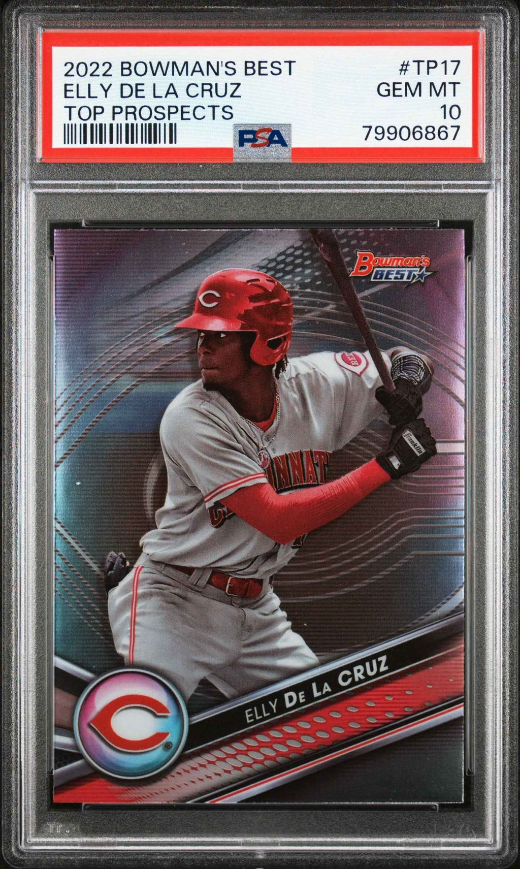 Graded 2022 Topps Bowmans Best Elly De La Cruz #TP17 Top Prospects Rookie RC Baseball Card PSA 10 Gem Mint