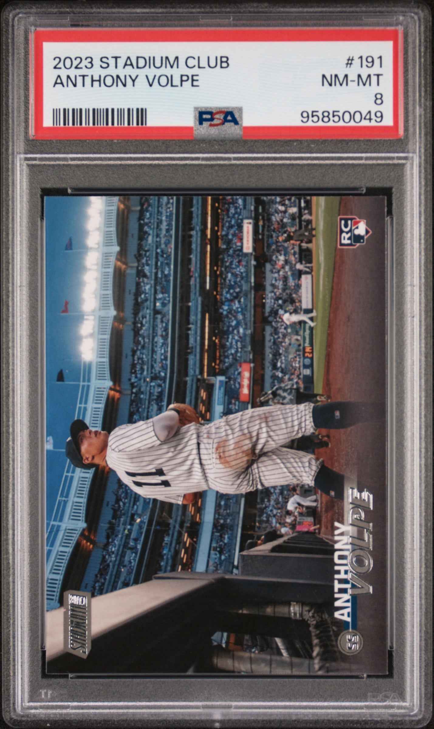 Graded 2023 Topps Stadium Club Anthony Volpe #191 Rookie RC Baseball Card PSA 8 Near Mint