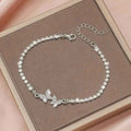 Zinc Alloy Glittering Butterfly Rhinestone Bracelet for Women
